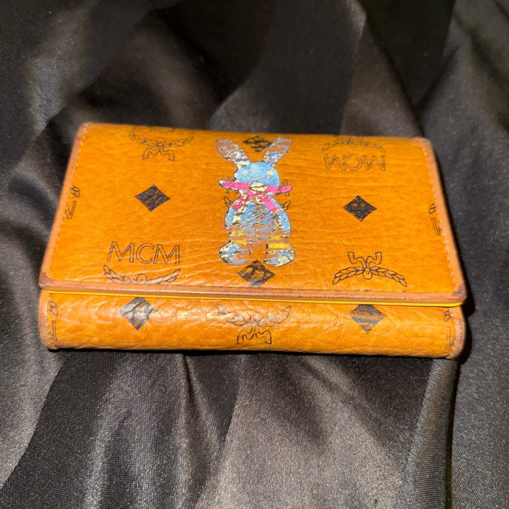 MCM Orange Wallet with Bunny Design